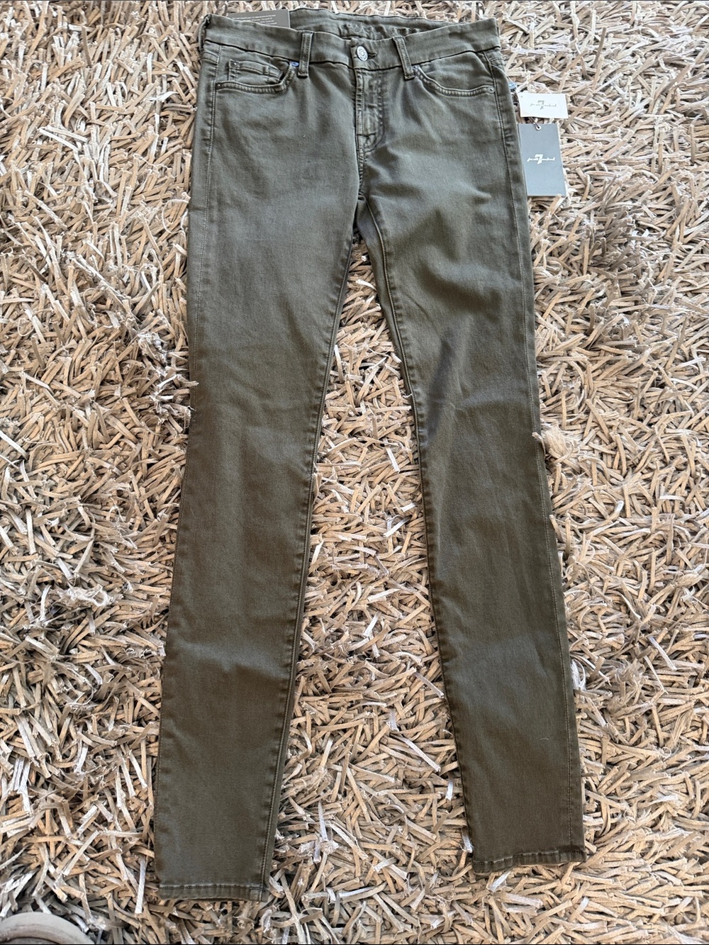 7 For All Mankind Olive Slim Skinny Jeans